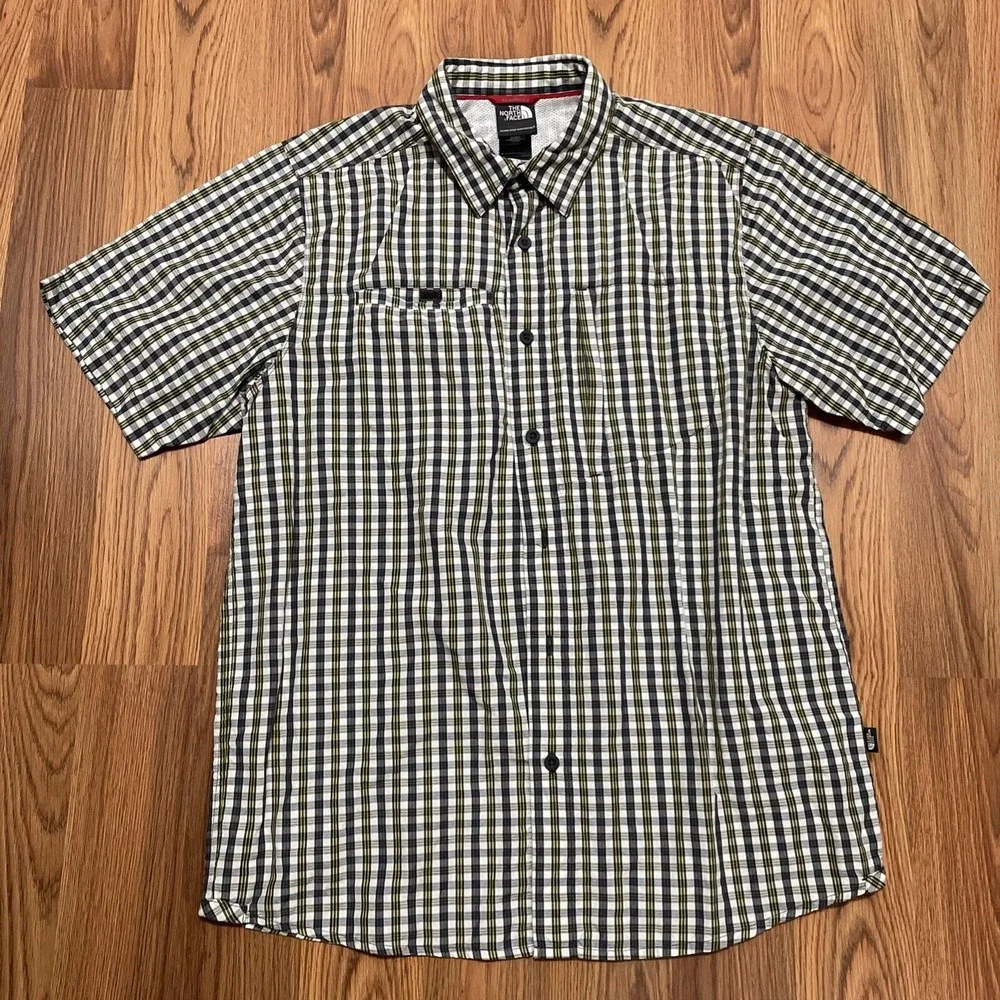 The North Face Millstone Shirt Mens Medium Plaid Zip Pocket Woven